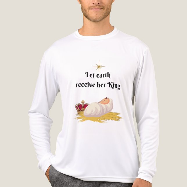 Let earth receive her king Tri-Blend shirt (Front)