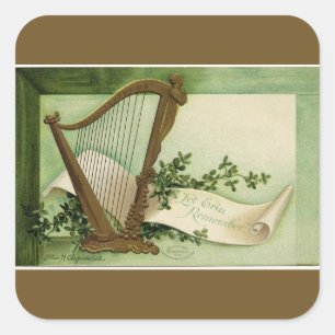 Let Erin Remember St. Patrick's Day Gold Large Square Sticker