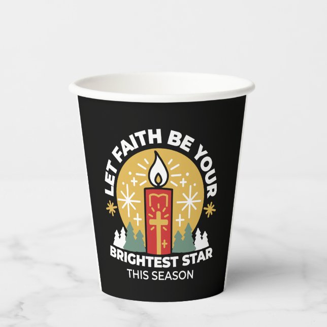 Let Faith Be Your Brightest Star Candle Art Paper Cups (Front)