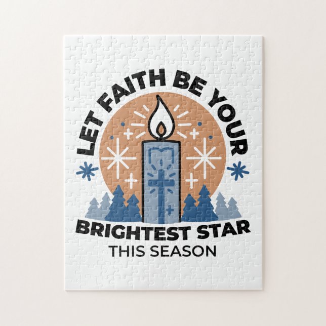Let Faith Shine Bright: Winter Theme Jigsaw Puzzle (Vertical)