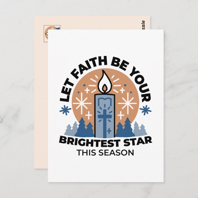 Let Faith Shine Bright: Winter Theme Postcard (Front/Back)