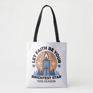 Let Faith Shine Bright: Winter Theme Tote Bag
