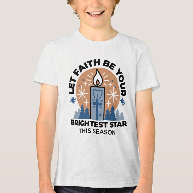 Let Faith Shine Bright: Winter Theme Tri-Blend Shirt (Front)