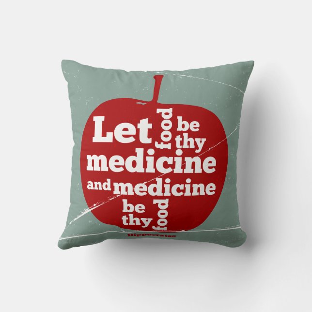 Let food be by medicine Hippocrates quote Cushion (Back)