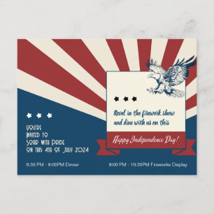 "Let Freedom Ignite the Night! 4th of July Invitation Postcard