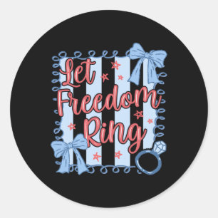 Let Freedom Ring 4th Of July Retro American Bride Classic Round Sticker