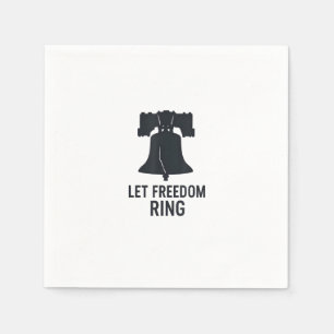 Let Freedom Ring Bell Silhouette Modern US Patriot Napkin