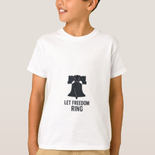 Let Freedom Ring Bell Silhouette Modern US Patriot T-Shirt