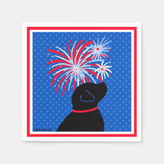 Let Freedom Ring Black Dog Cocktail Napkins