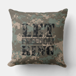 Let FREEDOM Ring Camouflage Pillow