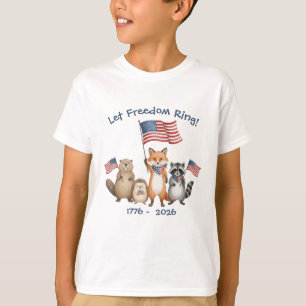 Let Freedom Ring Forest Animals Patriotic Liberty T-Shirt