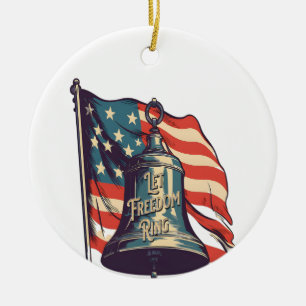Let Freedom Ring Funny Sloth Ceramic Tree Decoration
