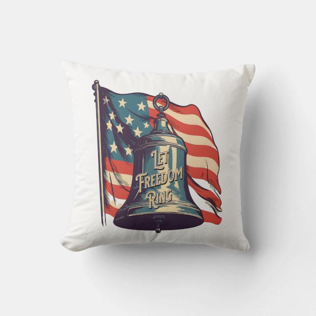 Let Freedom Ring Funny Sloth Cushion (Front)