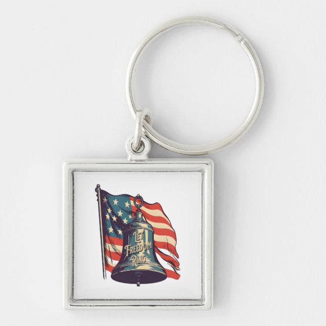 Let Freedom Ring Funny Sloth Key Ring (Front)