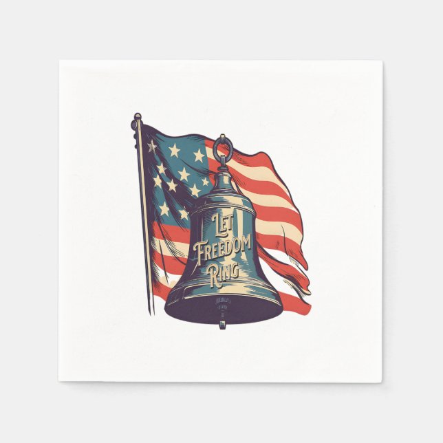 Let Freedom Ring Funny Sloth Napkin (Front)