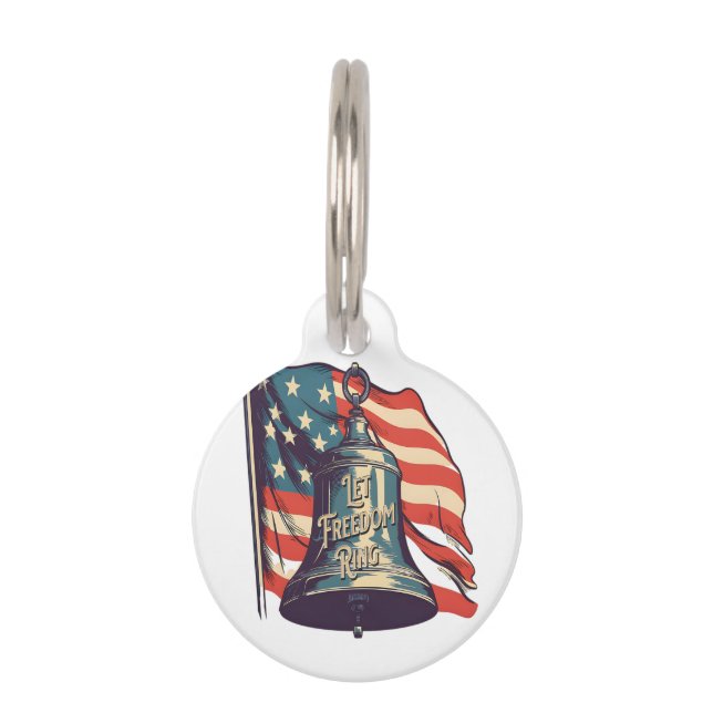 Let Freedom Ring Funny Sloth Pet Tag (Front)