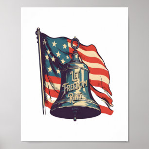 Let Freedom Ring Funny Sloth Poster
