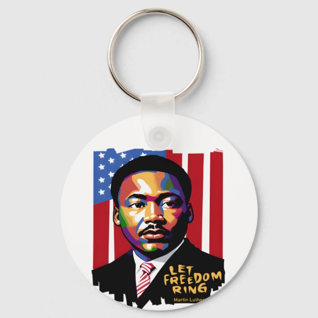 Let Freedom Ring, MLK Quote, Black History Key Ring (Front)