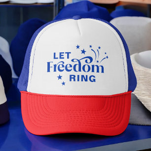 Let Freedom Ring Patriotic Typography Trucker Hat