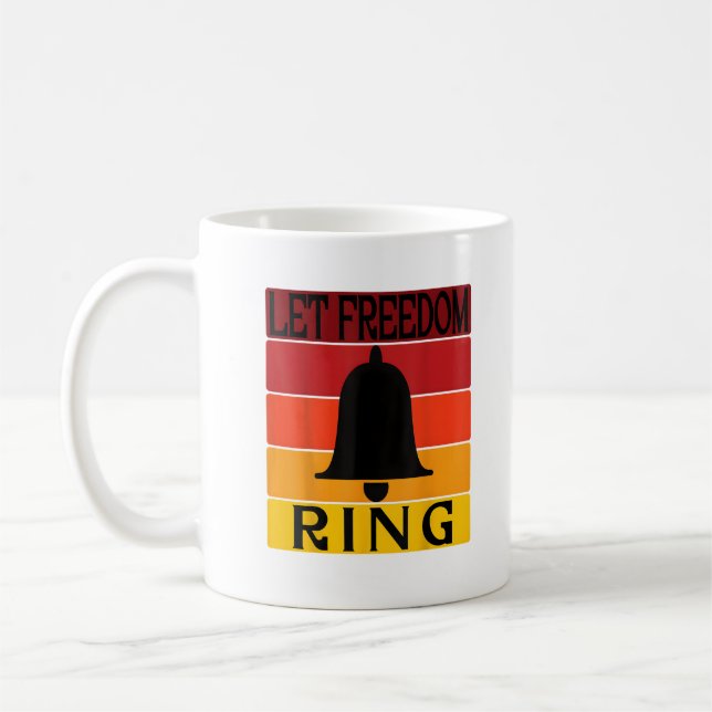 Let Freedom Ring Retro Sunset Bell Coffee Mug (Left)