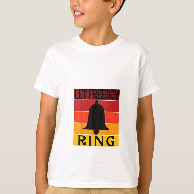 Let Freedom Ring Retro Sunset Bell T-Shirt (Front)
