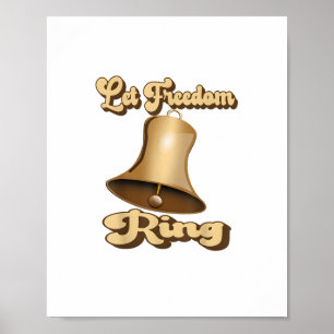 Let Freedom Ring Retro Vintage Bell Poster