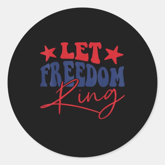 Let Freedom Ring Retro Vintage Classic Round Sticker (Front)
