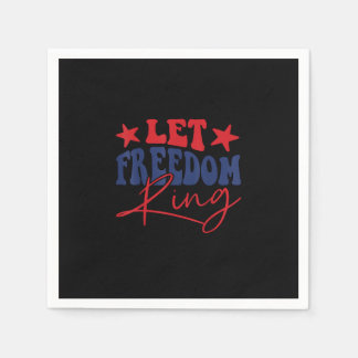 Let Freedom Ring Retro Vintage Napkin