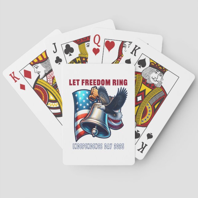 Let Freedom Ring Trending Quote Playing Cards (Back)