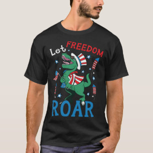 Let Freedom Roar America USA Flag 4th Of July T-Shirt