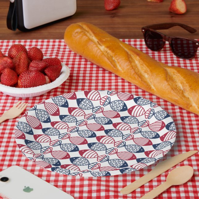 Let Freedom Stream! Patriotic Invitation Paper Plate (Picnic)
