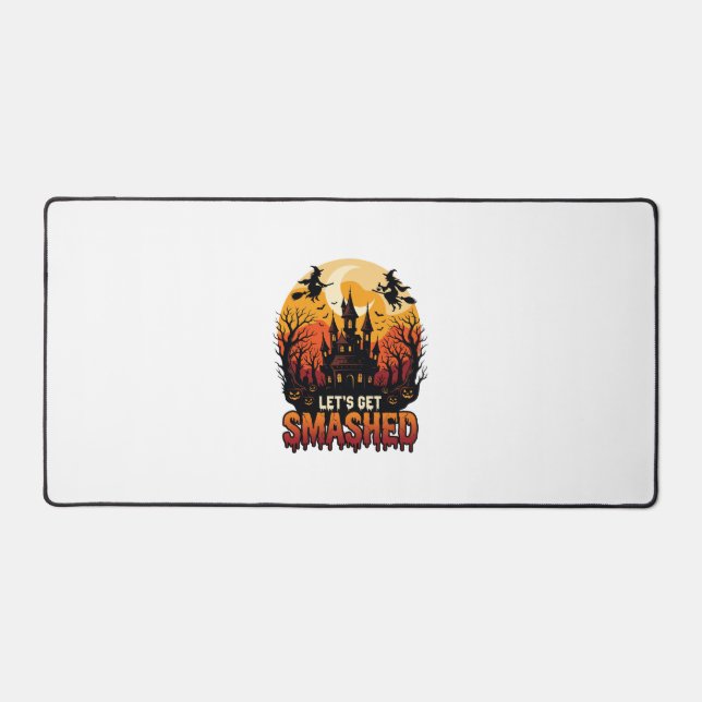 Let Get Smashed Halloween Haunted Castle Witches P Desk Mat (Front)