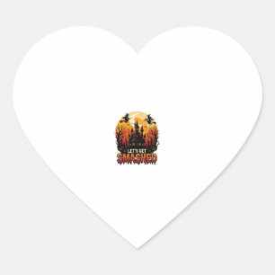 Let Get Smashed Halloween Haunted Castle Witches P Heart Sticker