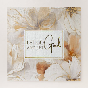 Let Go and Let God Christian Inspirational Quote  Jigsaw Puzzle