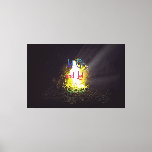 Let Go and Let God Inspiring Quote  Canvas Print (Front)