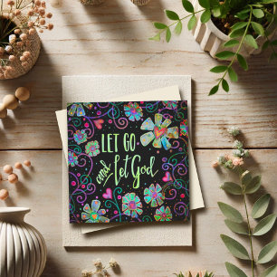 Let Go and Let God Pretty Floral Modern Inspiring