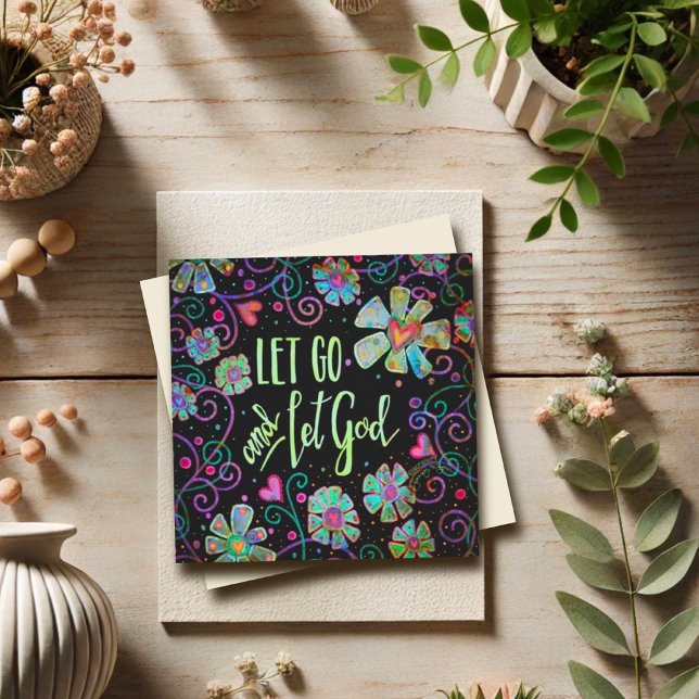 Let Go and Let God Pretty Floral Modern Inspiring (Creator Uploaded)