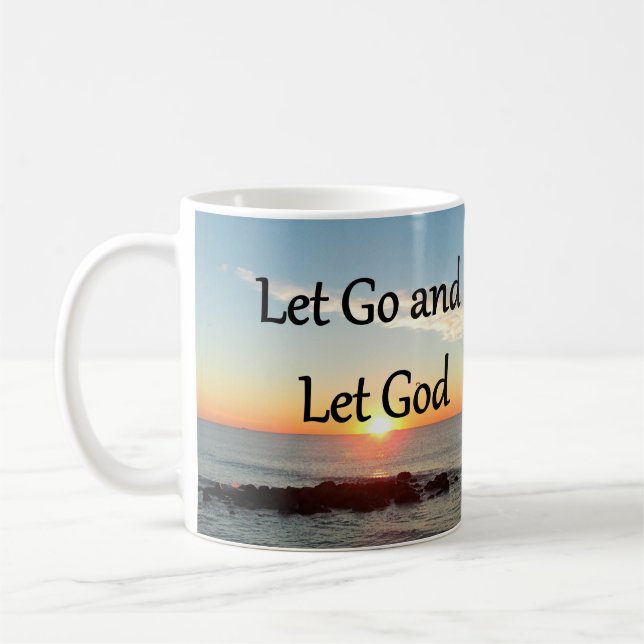 LET GO AND LET GOD SUNRISE PHOTO COFFEE MUG (Left)