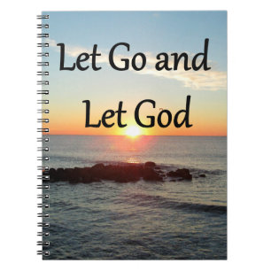 LET GO AND LET GOD SUNRISE PHOTO SPIRAL NOTEBOOK