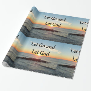 LET GO AND LET GOD SUNRISE PHOTO WRAPPING PAPER