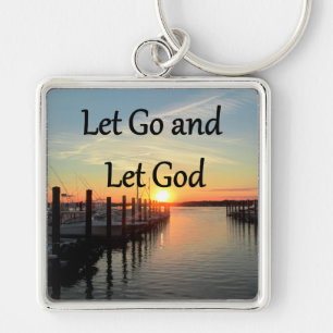 LET GO AND LET GOD SUNSET PHOTO KEY RING