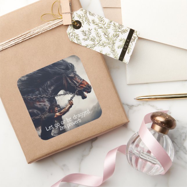 "Let Go" and Powerful Horse Square Sticker (Gifting)