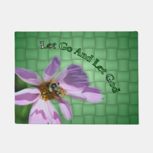 Let Go Let God Bee On Flower Inspirational Doormat