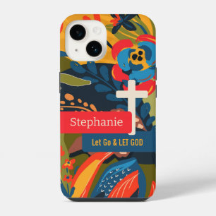 Let Go Let God Bold Abstract Floral iPhone 14 Case