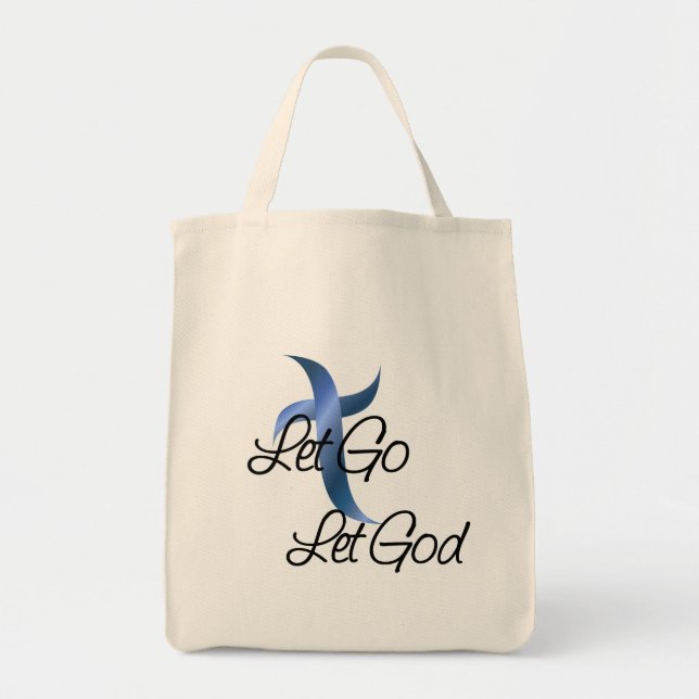 Let Go Let God Christian Tote Bag (Front)