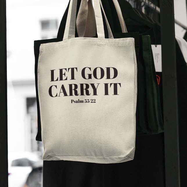 "Let God Carry It" Christian Bible Verse Tote Bag (Creator Uploaded)