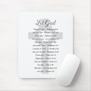 Let God scripture inspiration Mouse Pad