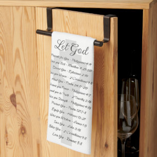 Let God scripture inspiration Tea Towel