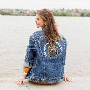 Let God write your story Watercolor Denim Jacket