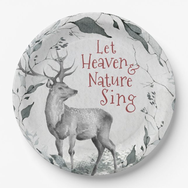 Let Heaven & Nature Sing, Christmas Carol Paper Plate (Front)